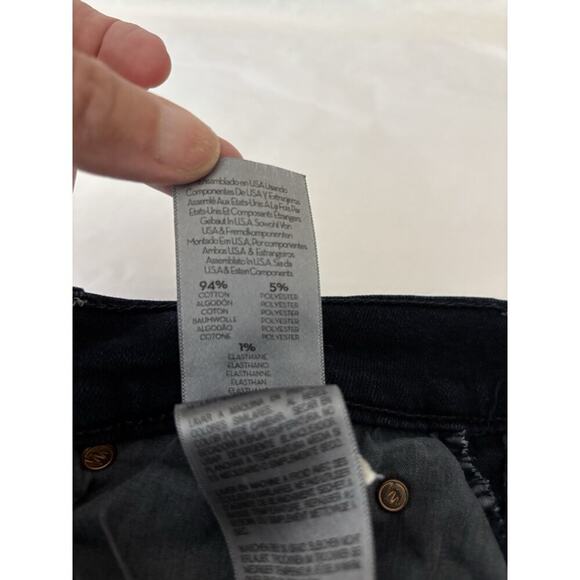 MOTHER The Stunner Zip Two Step Ankle Fray Holding Hands 28 Jeans Dark High Rise - Picture 6 of 11